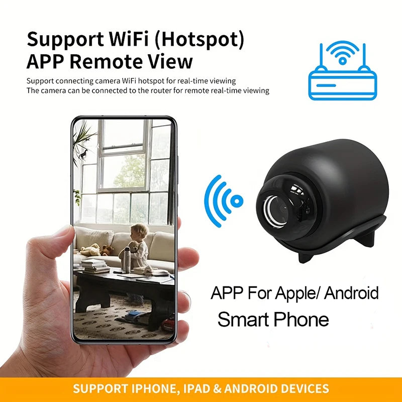 Caméra de Surveillance WiFi pour Animaux — Vision Nocturne & Détection de Mouvement